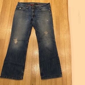 HELIX Slim Boot 100% Cotton Blue Jeans 36X32